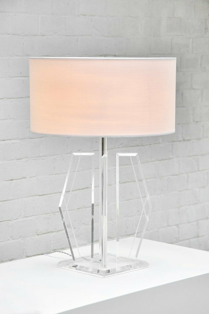 Vintage Sculptural Acrylic Glass Table Lamp In Style Of Hivo Van Teal, 1970s photo furniture