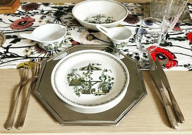 Figgjo Flint 4 Borden Market Turi Scandinavian Design Dessert photo vintage