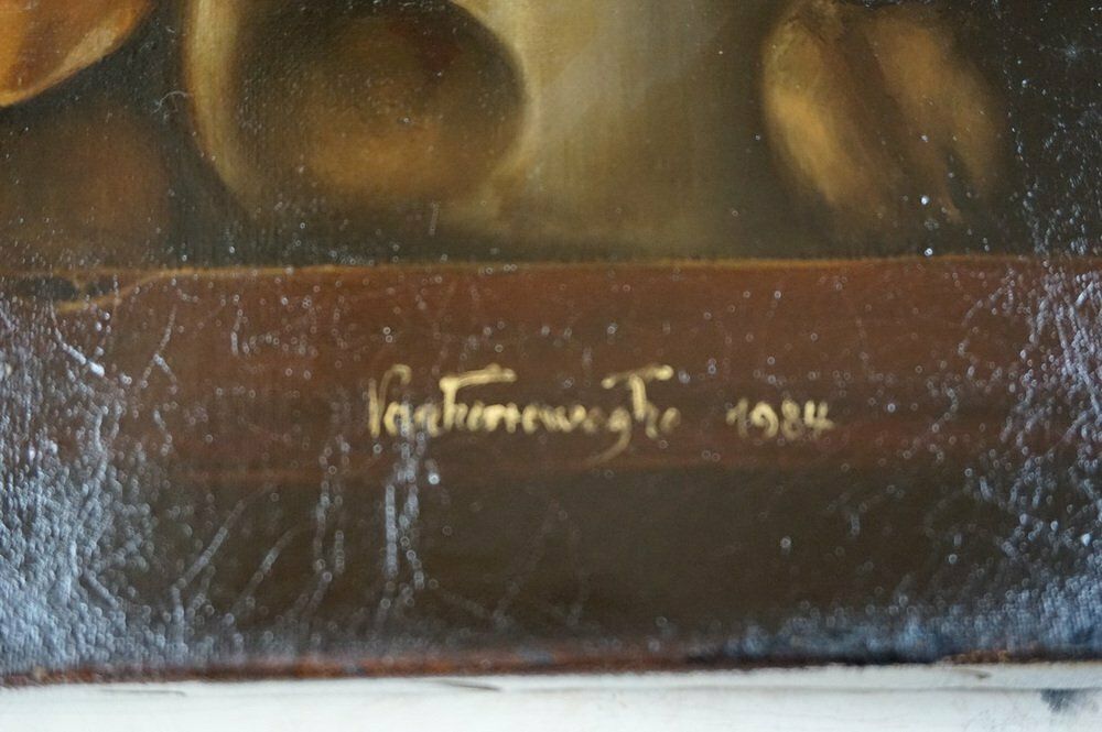 Belgian Artist, Still Lifes, 1984, Oil On Canvas Paintings, Framed, Set Of 3 photo vinterior