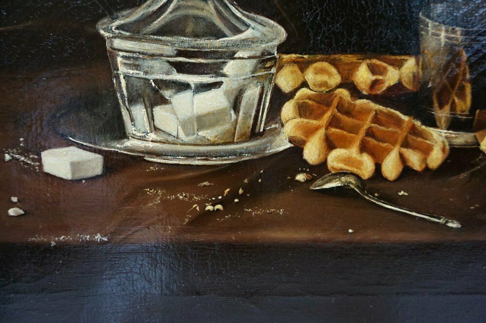 Belgian Artist, Still Life, 1983, Oil On Canvas Paintings, Set Of 3 photo Art