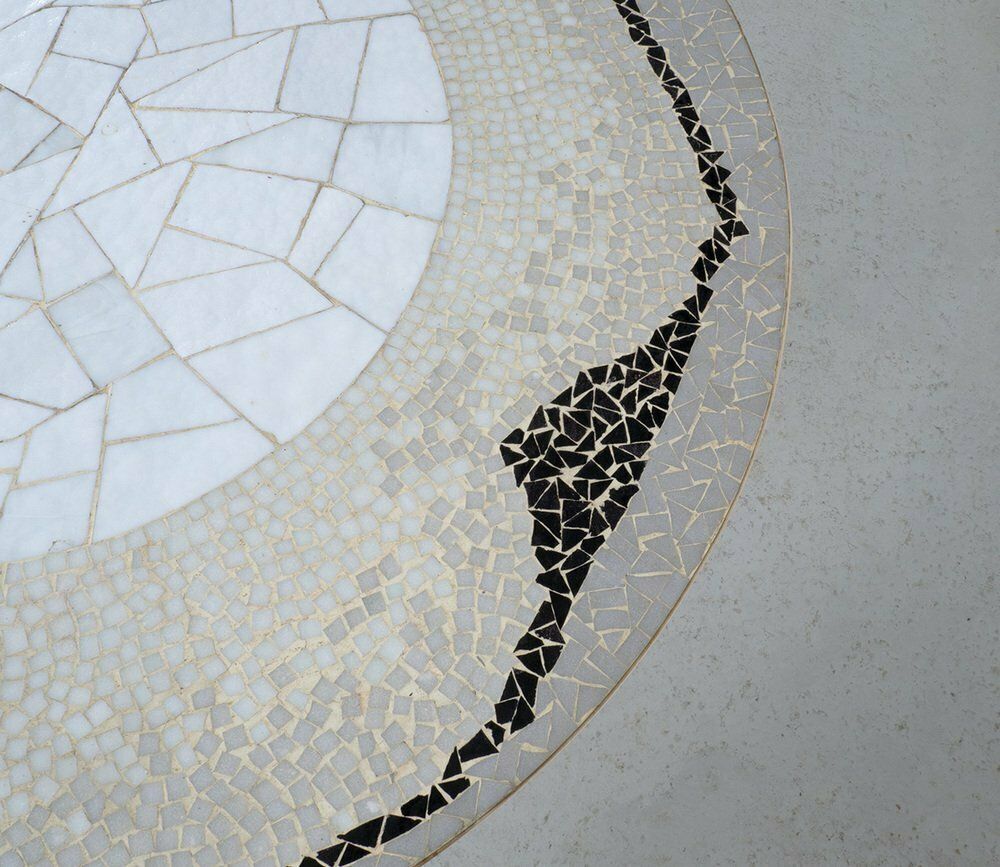Mosaic And Brass Coffee Table Attributed To Berthold Müller, 1950s photo buy