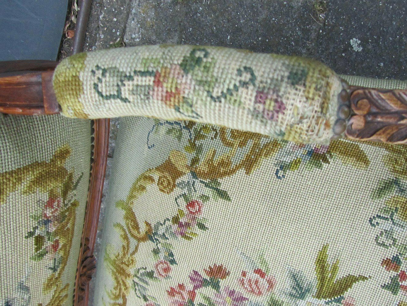 Antique Louis XV Style Carved Oak Armchair, 19th Century photo buy