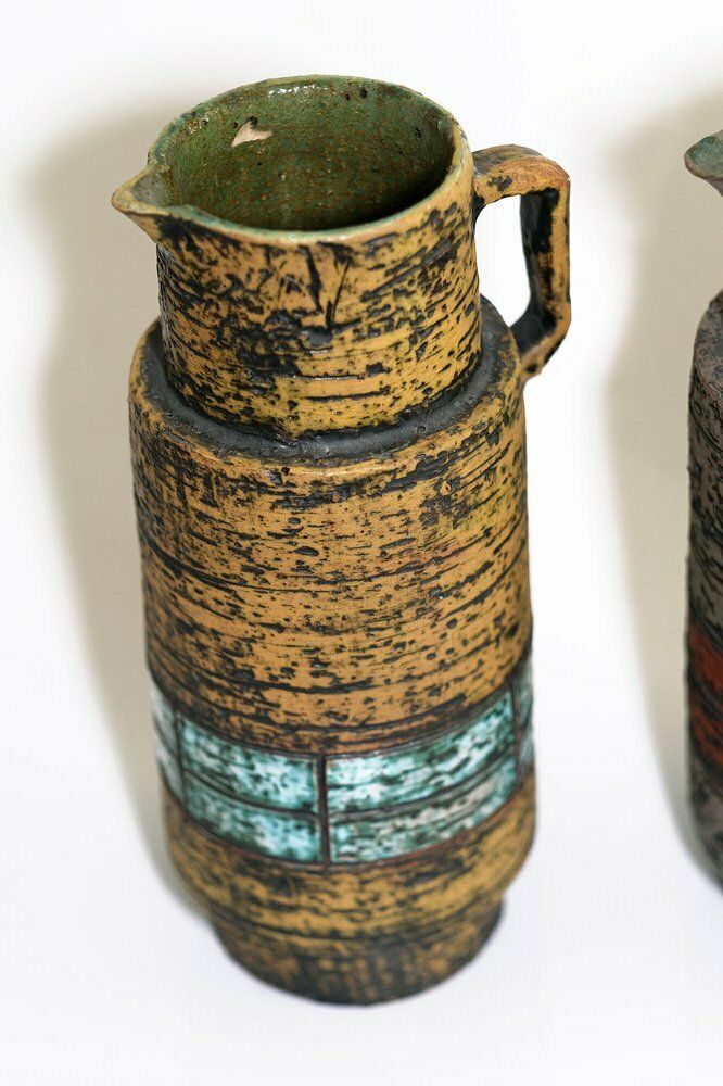 German Pitcher Vases From Spara Schamotte Keramik, 1970s, Set Of 2 photo furniture