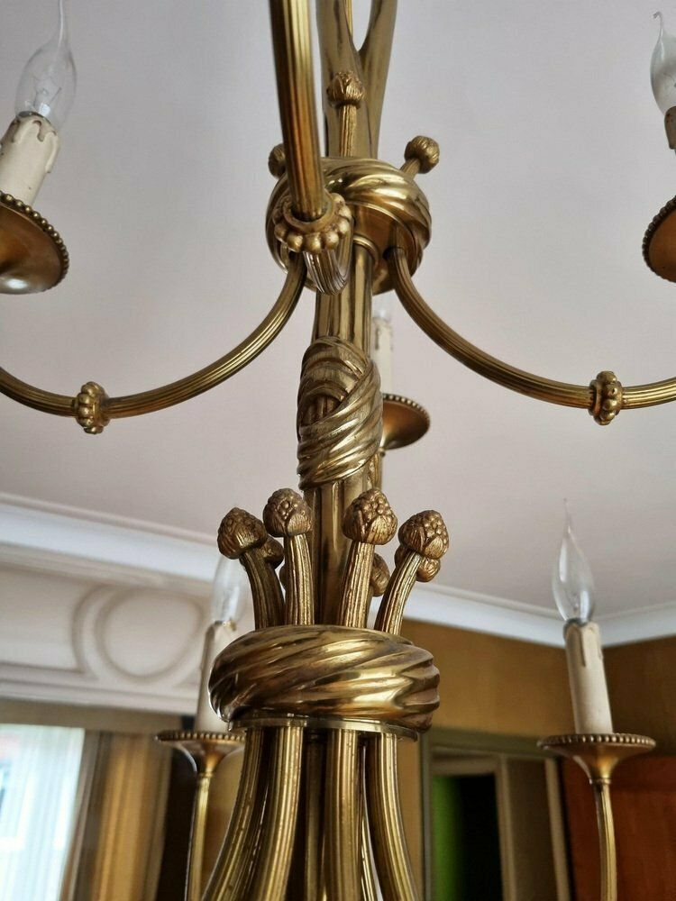 Louis XVI 12 Light Chandelier With Tassels In Gilt Bronze photo buy