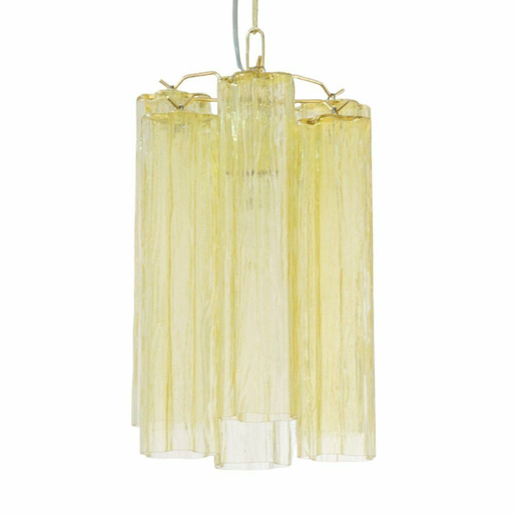 Tronchi Chandelier In Chamomile Yellow Glass, Italy, 1990s photo furniture