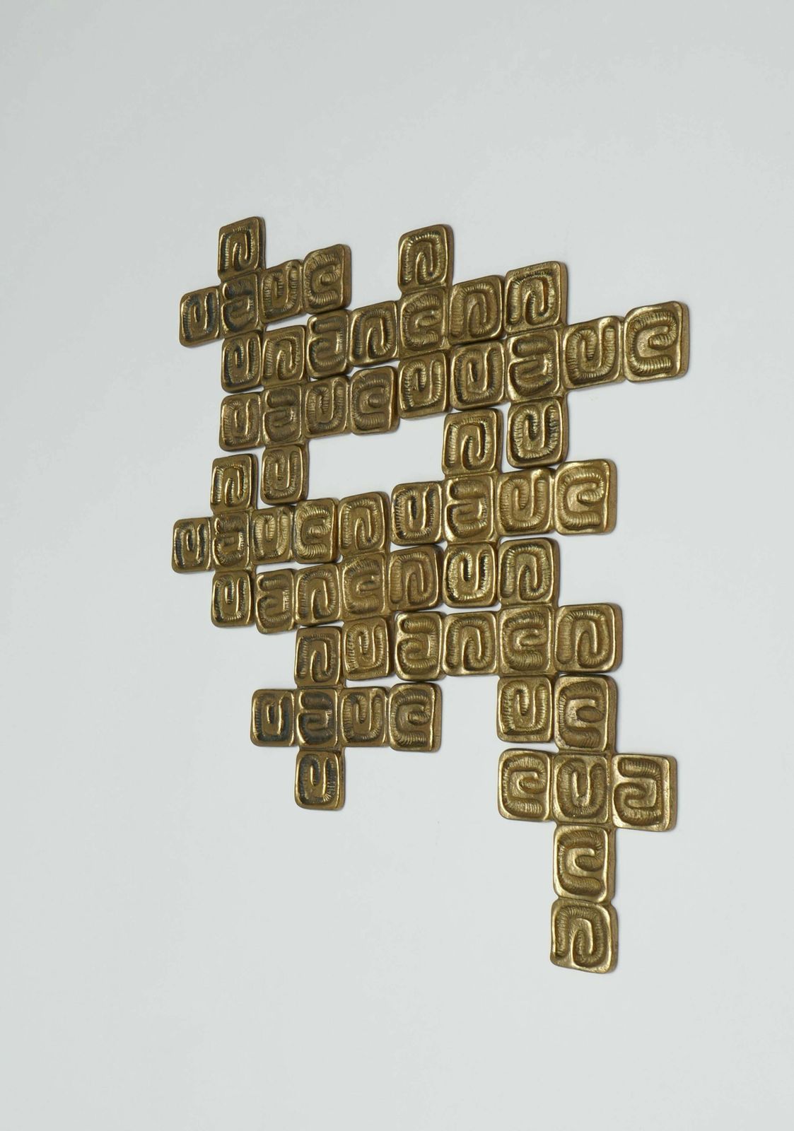 Set Of 10 Wall Brass Sculptures By Luciano Frigerio Italy 1970s photo vinterior