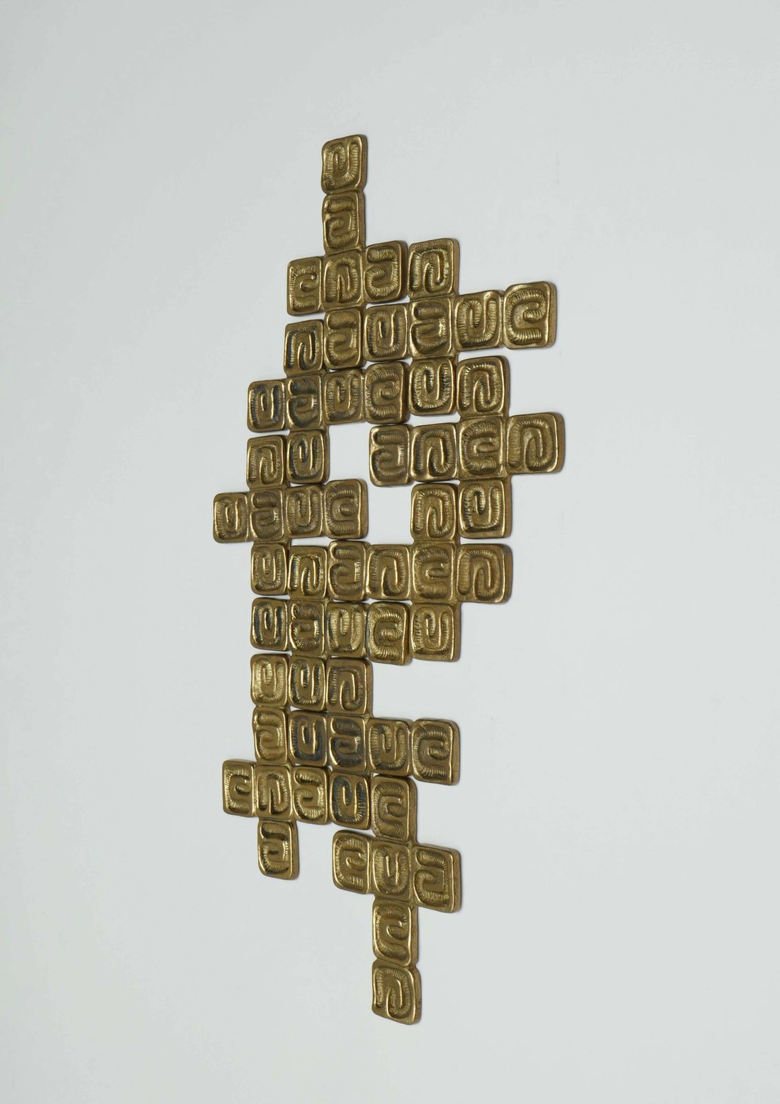 Set Of 10 Wall Brass Sculptures By Luciano Frigerio Italy 1970s photo vintage
