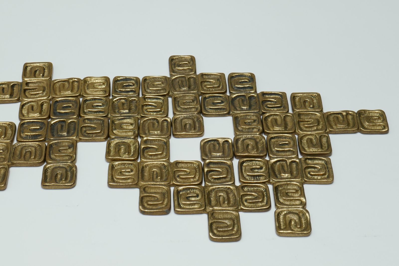 photo furniture Set Of 10 Wall Brass Sculptures By Luciano Frigerio Italy 1970s