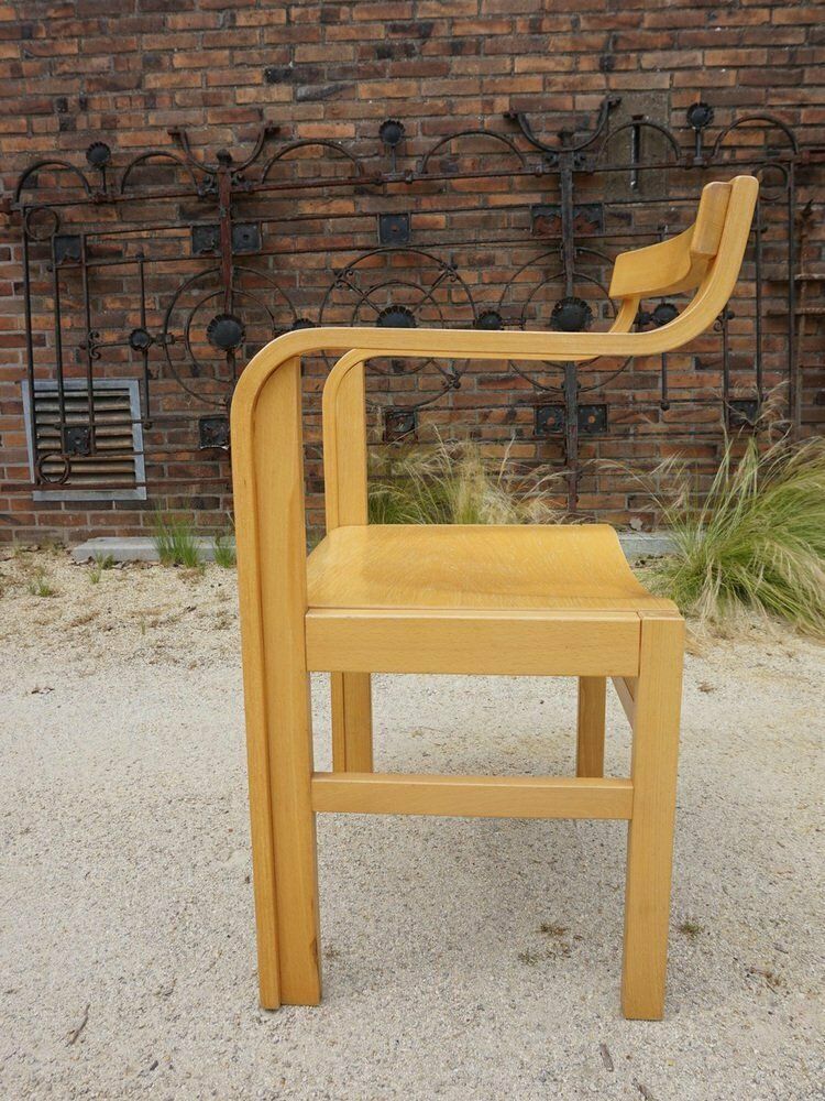Dutch Plywood And Beech Armchair Attributed To Enraf Nonius For Delft, 1970s photo vintage