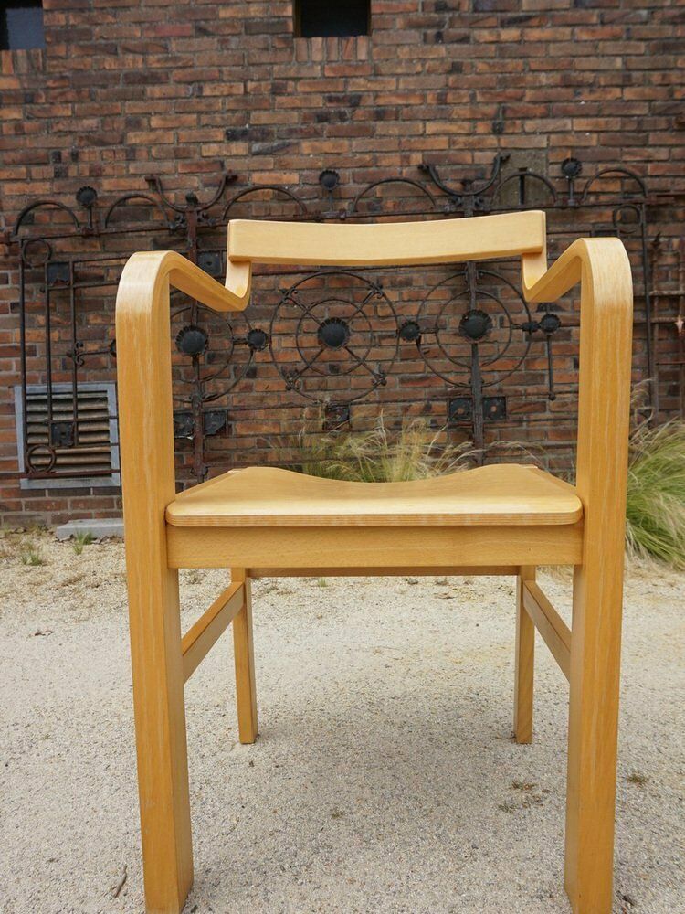 photo for sale Dutch Plywood And Beech Armchair Attributed To Enraf Nonius For Delft, 1970s