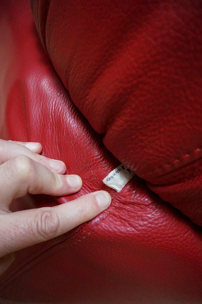 photo for sale Large Red Leather Armchair By Calia Italia, 1990s