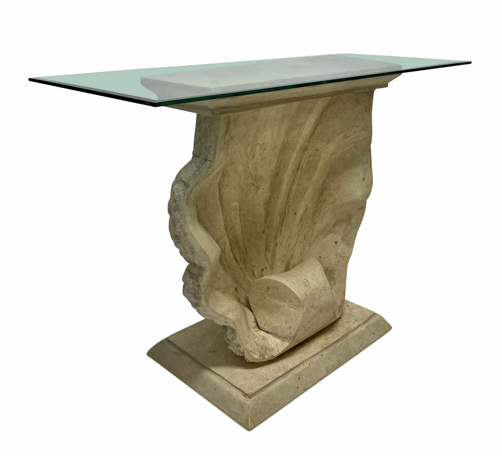 A Pair Of Mid Century Scallop Shell Consoles In The Manner Of Serge Roche photo vintage