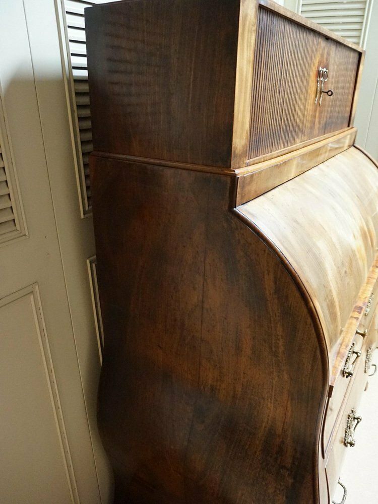Dutch Bombe Cylinder Secretaire, 1700s photo vintage