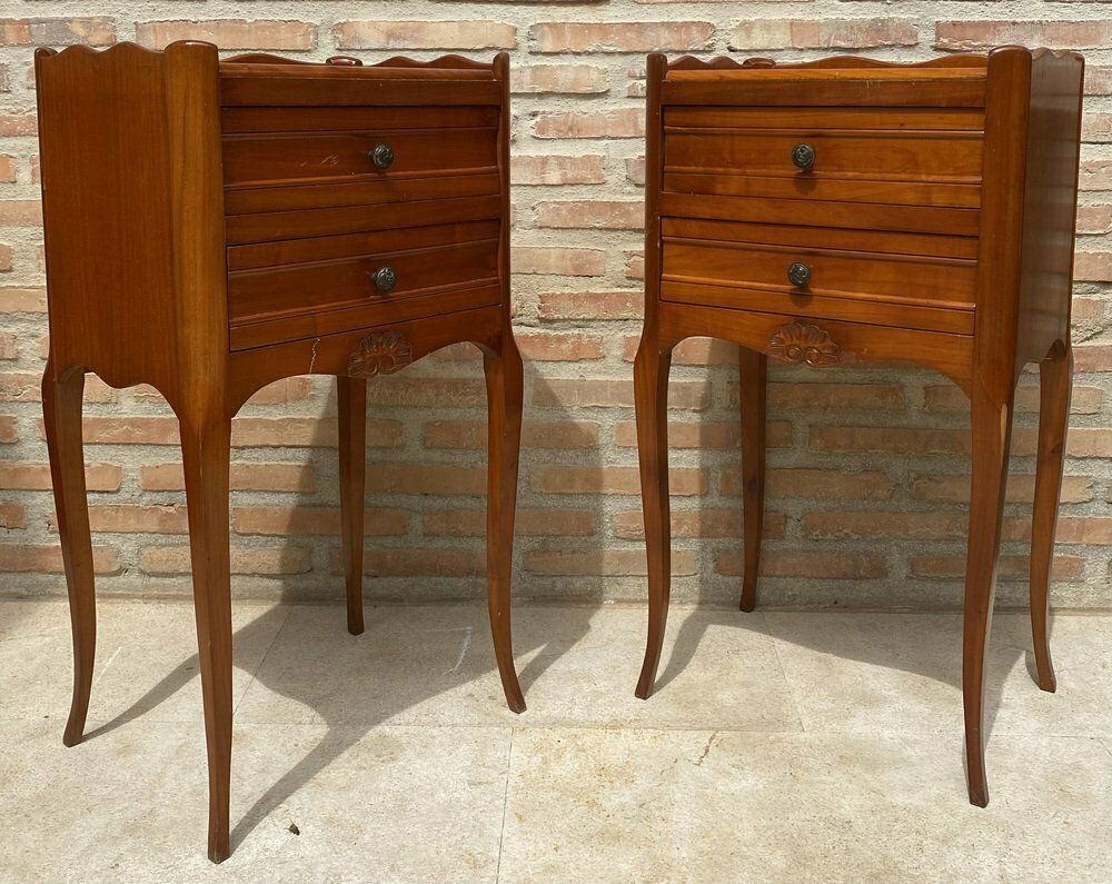 French Bedside Tables With Cabriole Legs, 1950s, Set Of 2 photo furniture