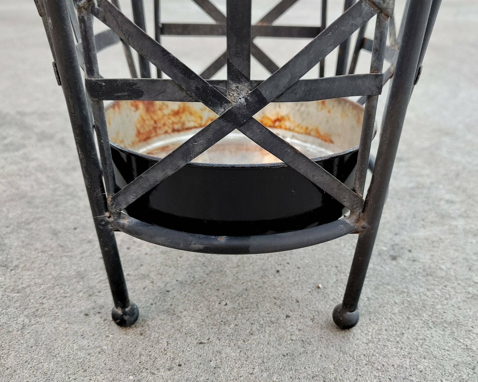 Vintage Late Art Deco Umbrella Stand // Black Iron Umbrella Stand // Made In Italy In 1950s photo furniture
