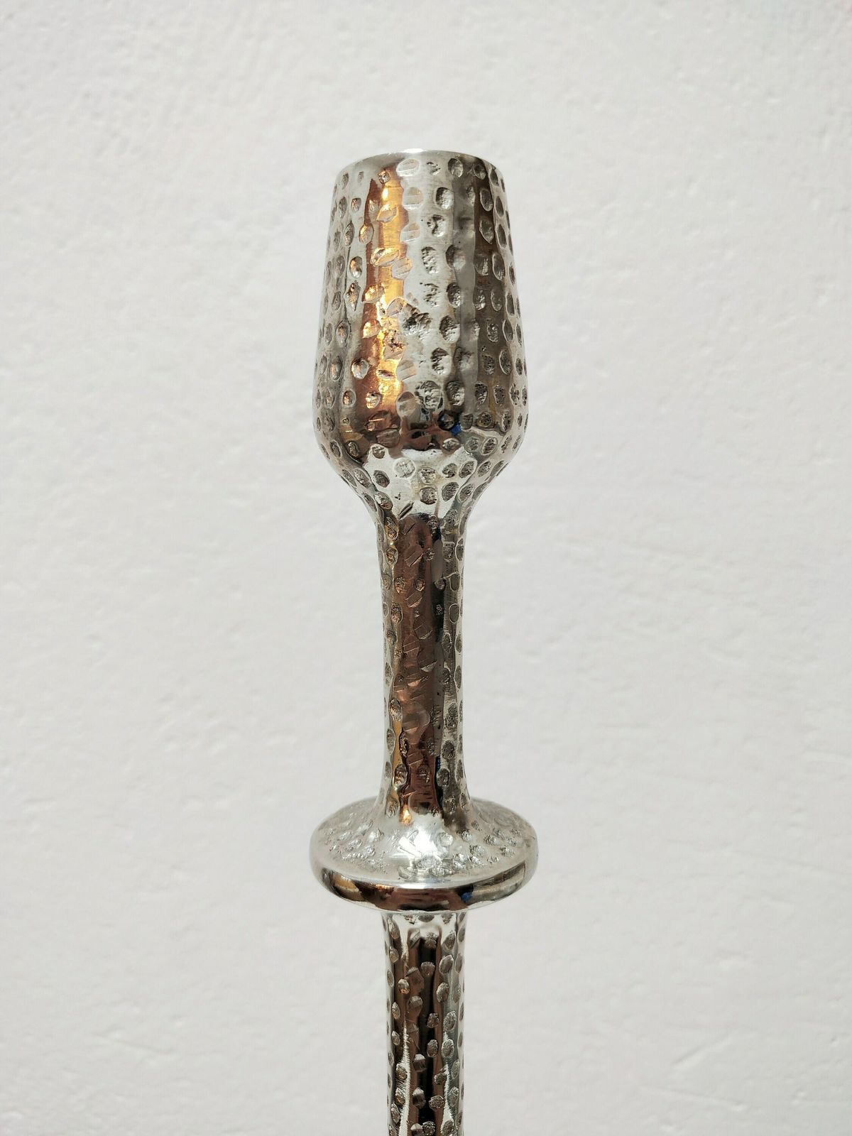 Xl Brutalist Candlestick Holder Done In Hammered Aluminum Designed By Gunther Lambert // Made In West Germany In 1970s photo furniture