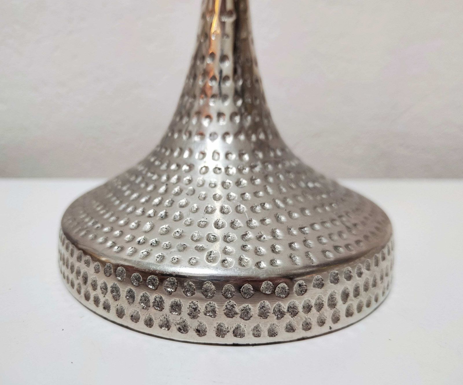 Xl Brutalist Candlestick Holder Done In Hammered Aluminum Designed By Gunther Lambert // Made In West Germany In 1970s photo for sale
