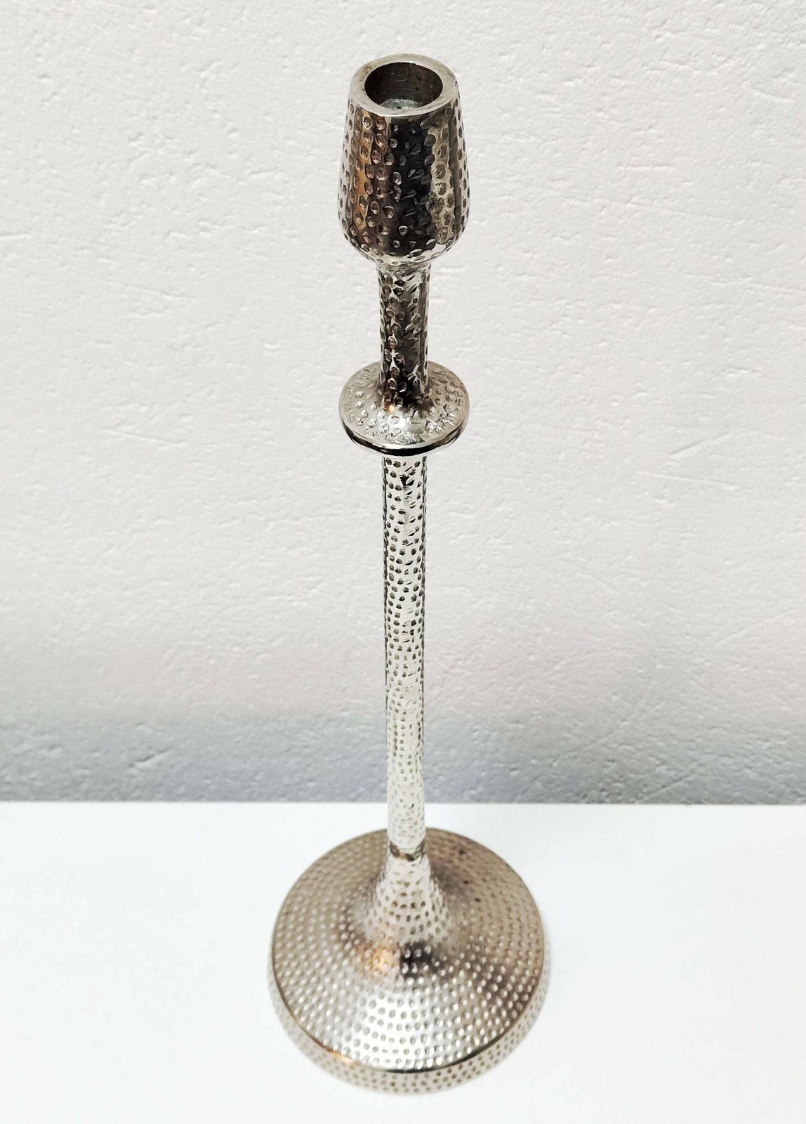 Xl Brutalist Candlestick Holder Done In Hammered Aluminum Designed By Gunther Lambert // Made In West Germany In 1970s photo 315.0