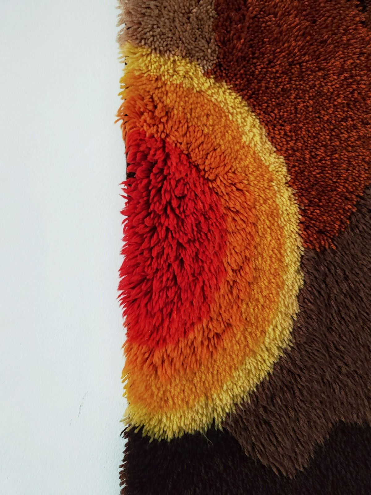 Vintage Latch Hook Wall Hanging // Vibrant Mid Century Modern Rya Wall Tapestry // Made In West Germany In 1960s photo furniture