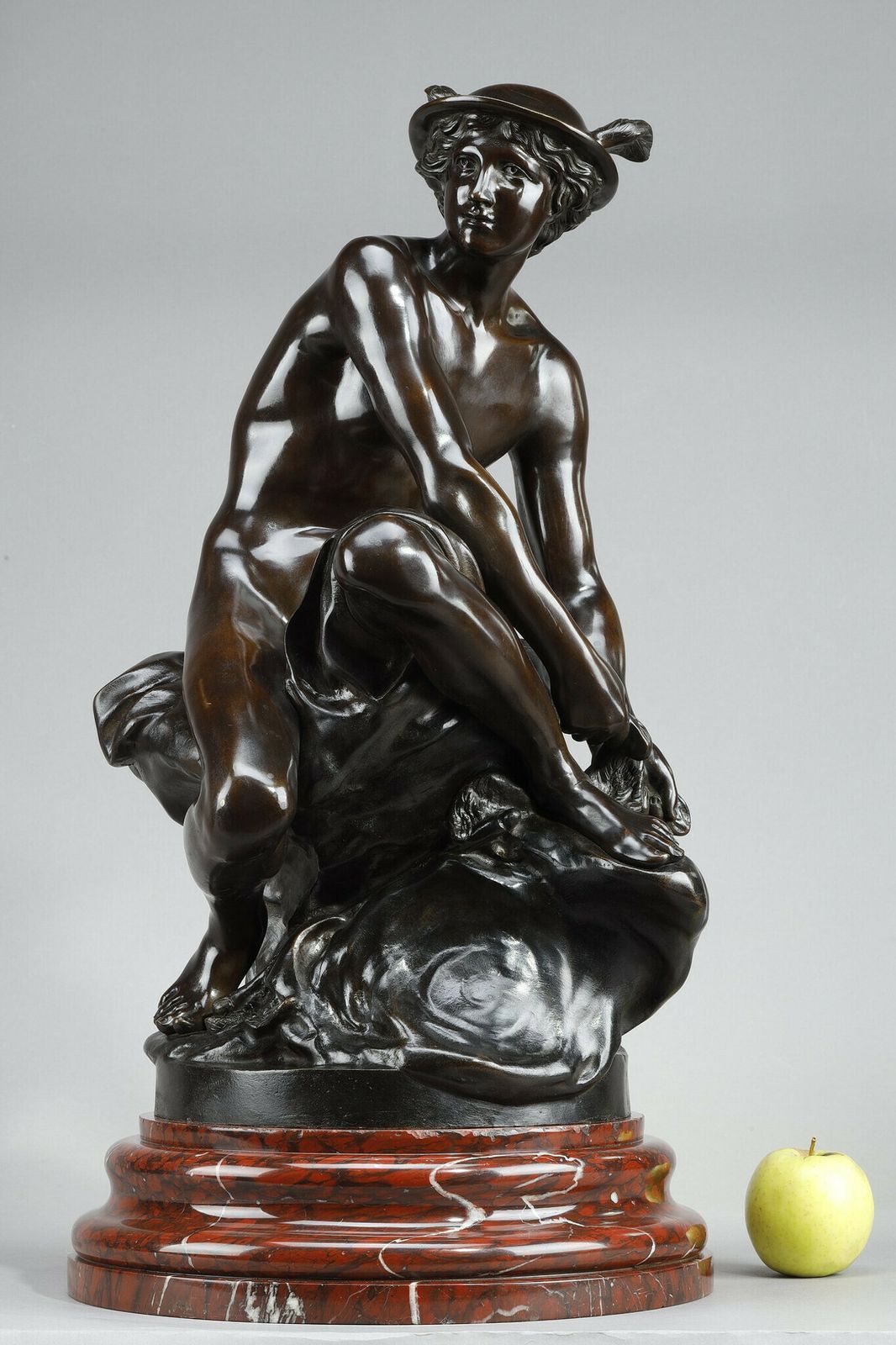 Large Bronze After Pigalle, "Mercure Attachant Ses Talonnières", 19th Century photo furniture