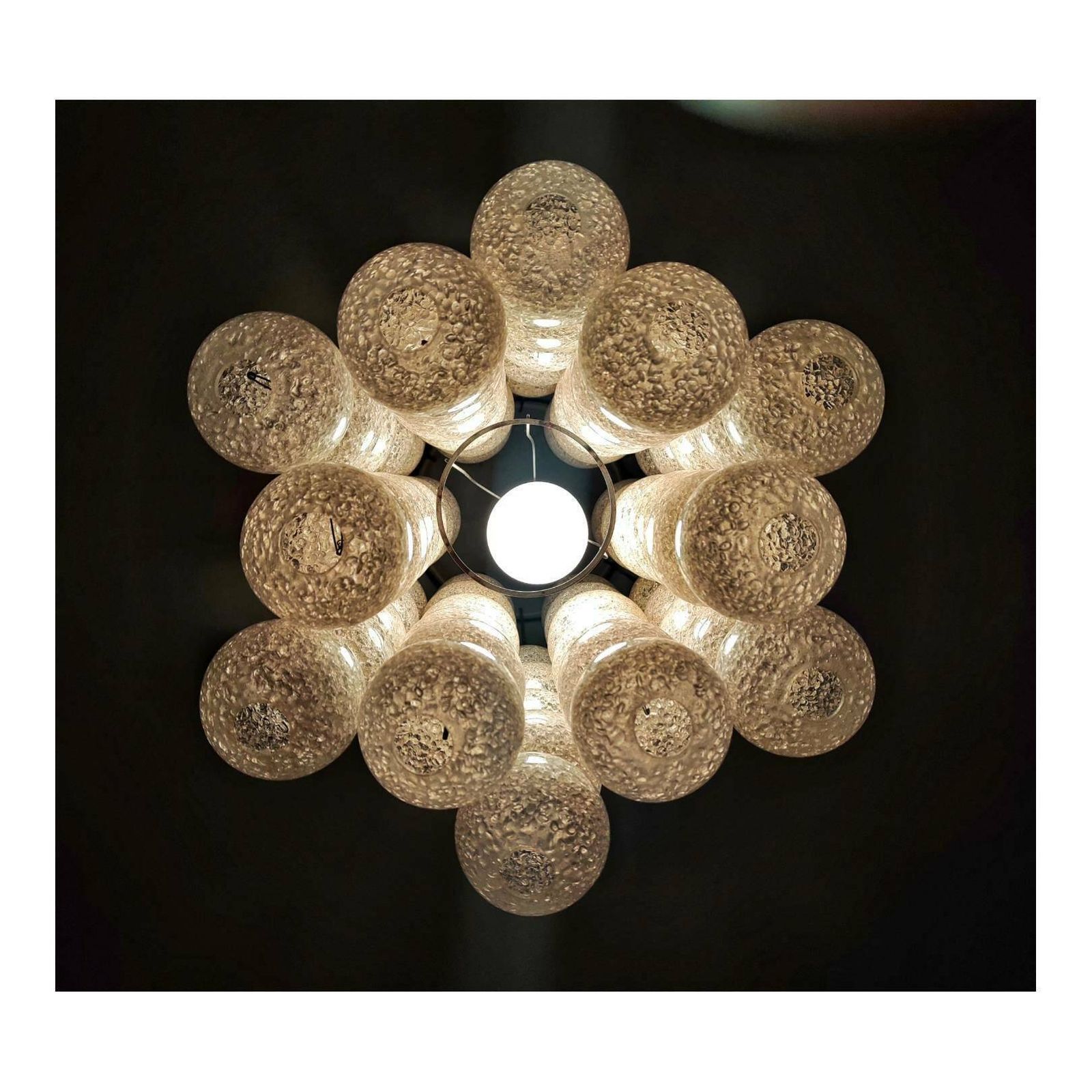 Rare Space Age Pendant Light By Napako, Model "Bubble" // Space Age Acrylic Chandelier // Made In Czechoslovakia In 1970s photo for sale