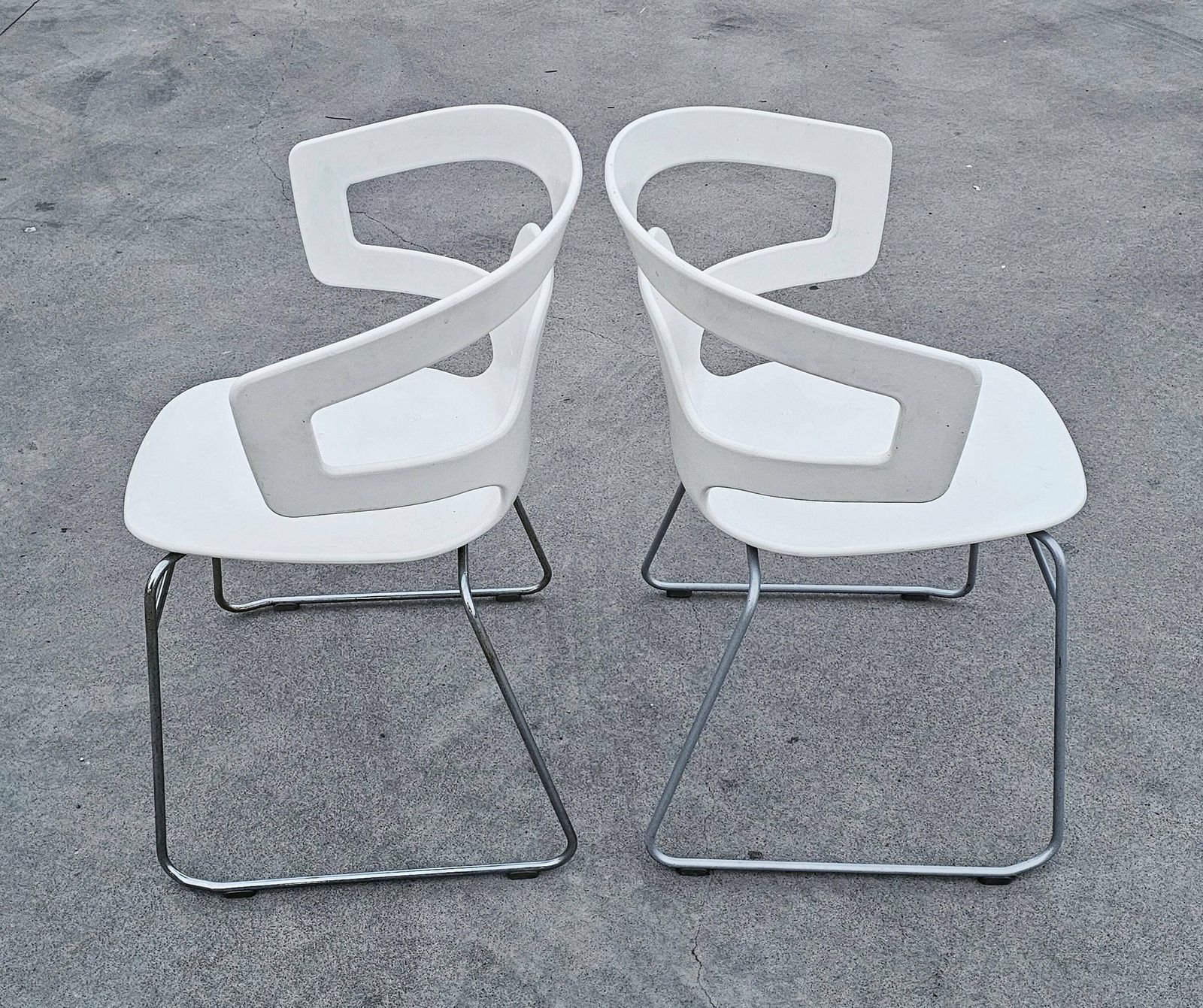 5 Postmodern Garden Dining Chairs Model Segesta 501 By Alfredo Häberli For Alias // Stackable Garden Chairs //Made In Italy In 2002