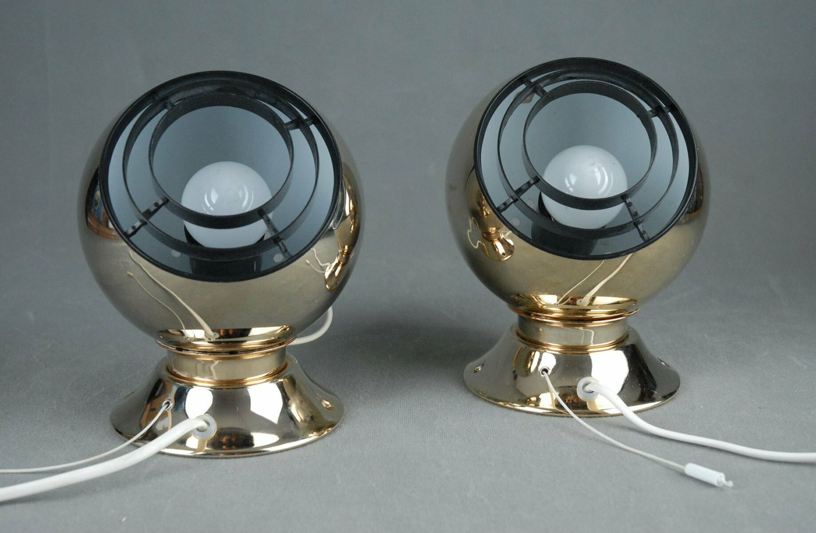 24 Carot Gold Plated Magnetic Eyeball Wall Lamps From Abo Rangers, Denmark, Set Of 2 photo buy