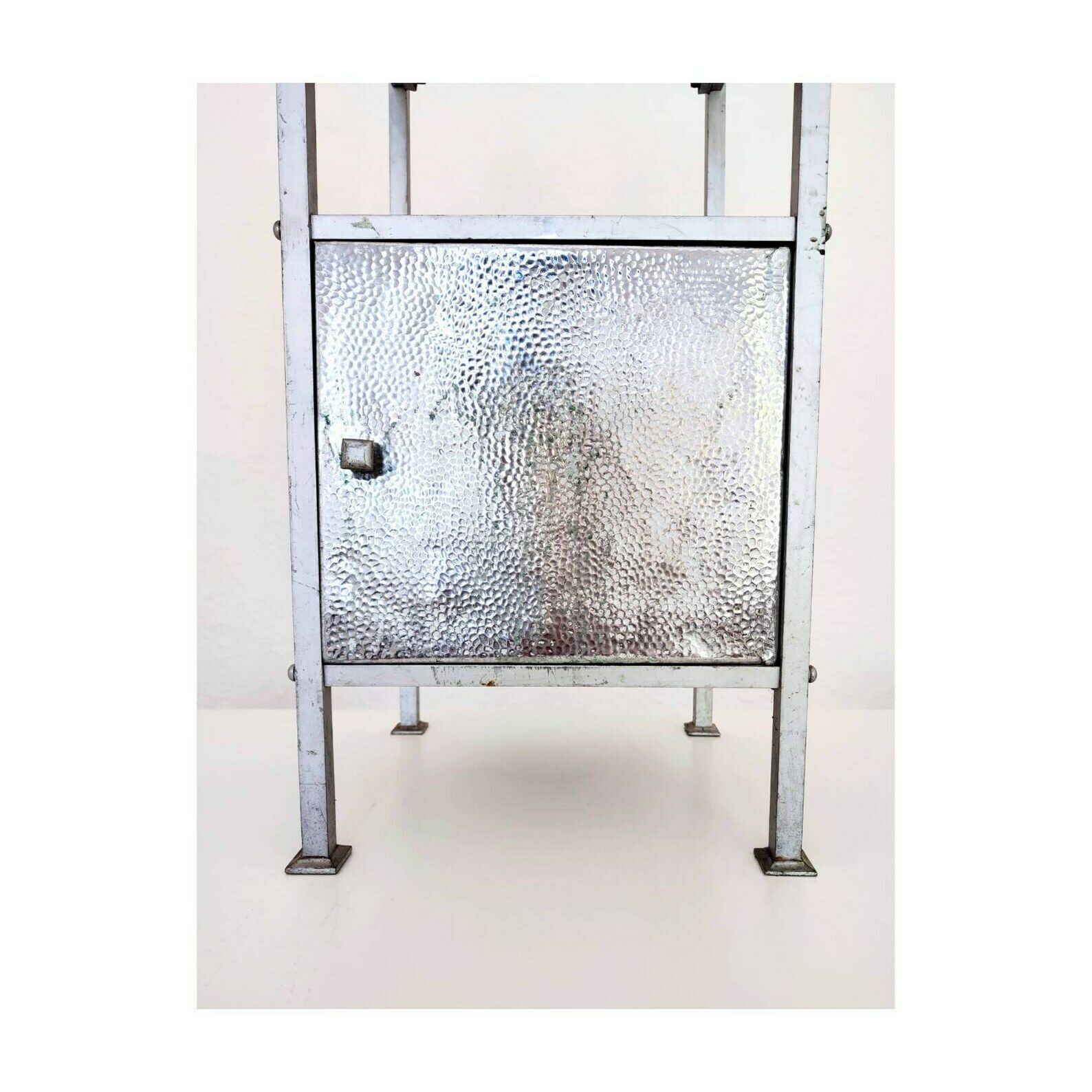 Extremely Rare Bathroom Stand Done In Nickel Plated Brass // Vienna Secession Medicine Cabinet // Antique Bathroom Stand // Made In Austria photo vintage
