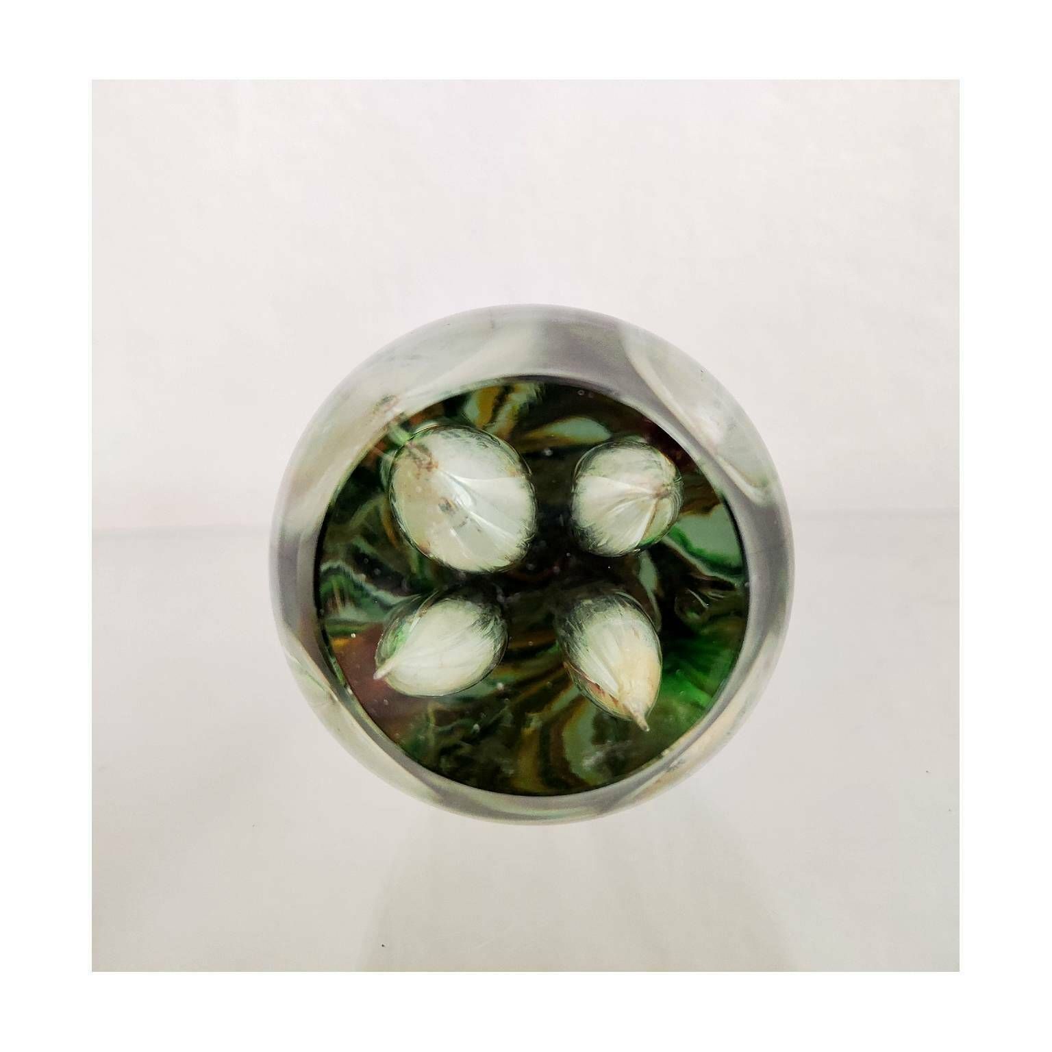 Rare Swirl Glass Vase // Hand Blown Glass Vase With 4 Flower Slots // Made In Czechoslovakia In 1970s photo 130.0