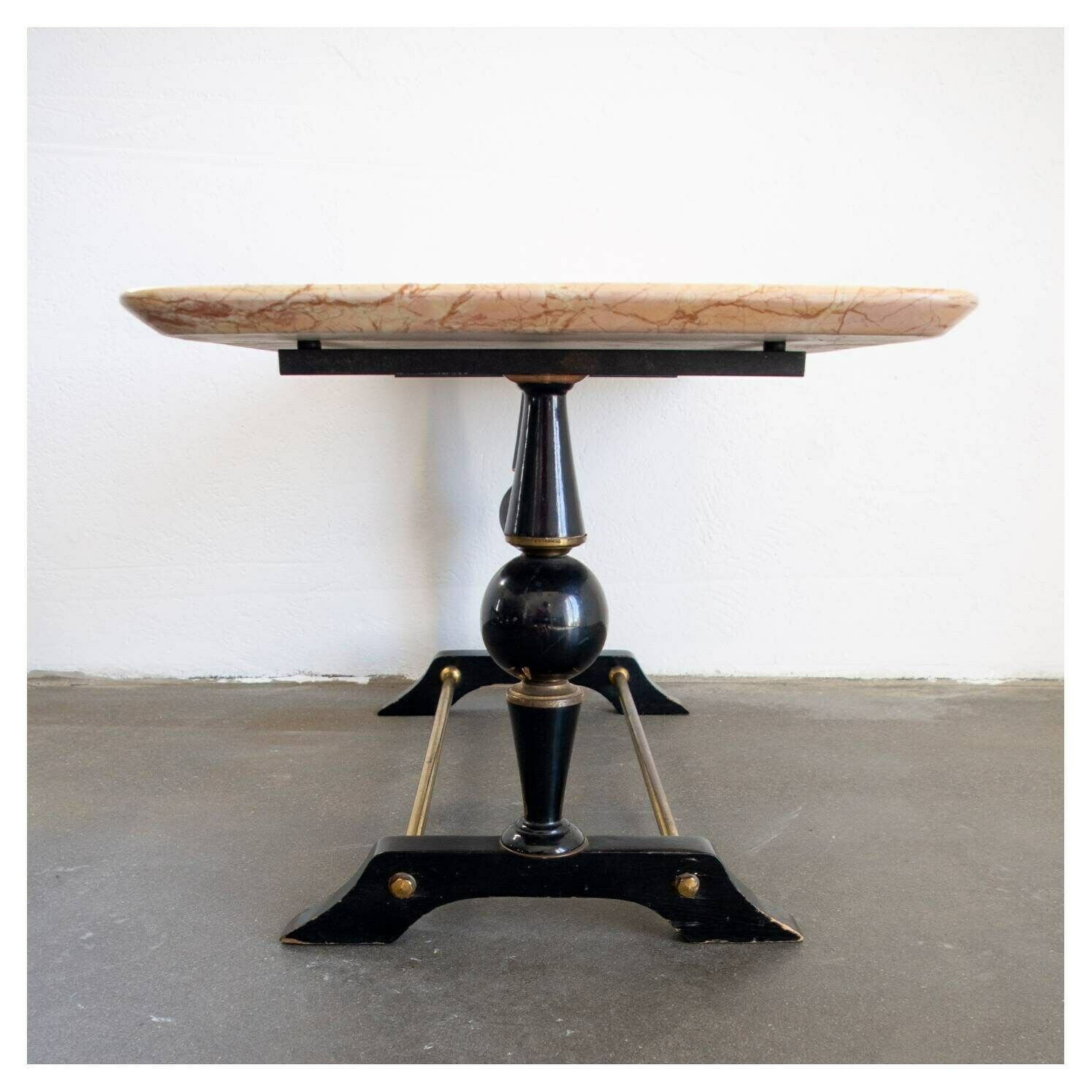 Mid Century Modern Marble, Wood And Brass Coffee Table // Vintage Marble Table // Made In Italy In 1950s photo furniture
