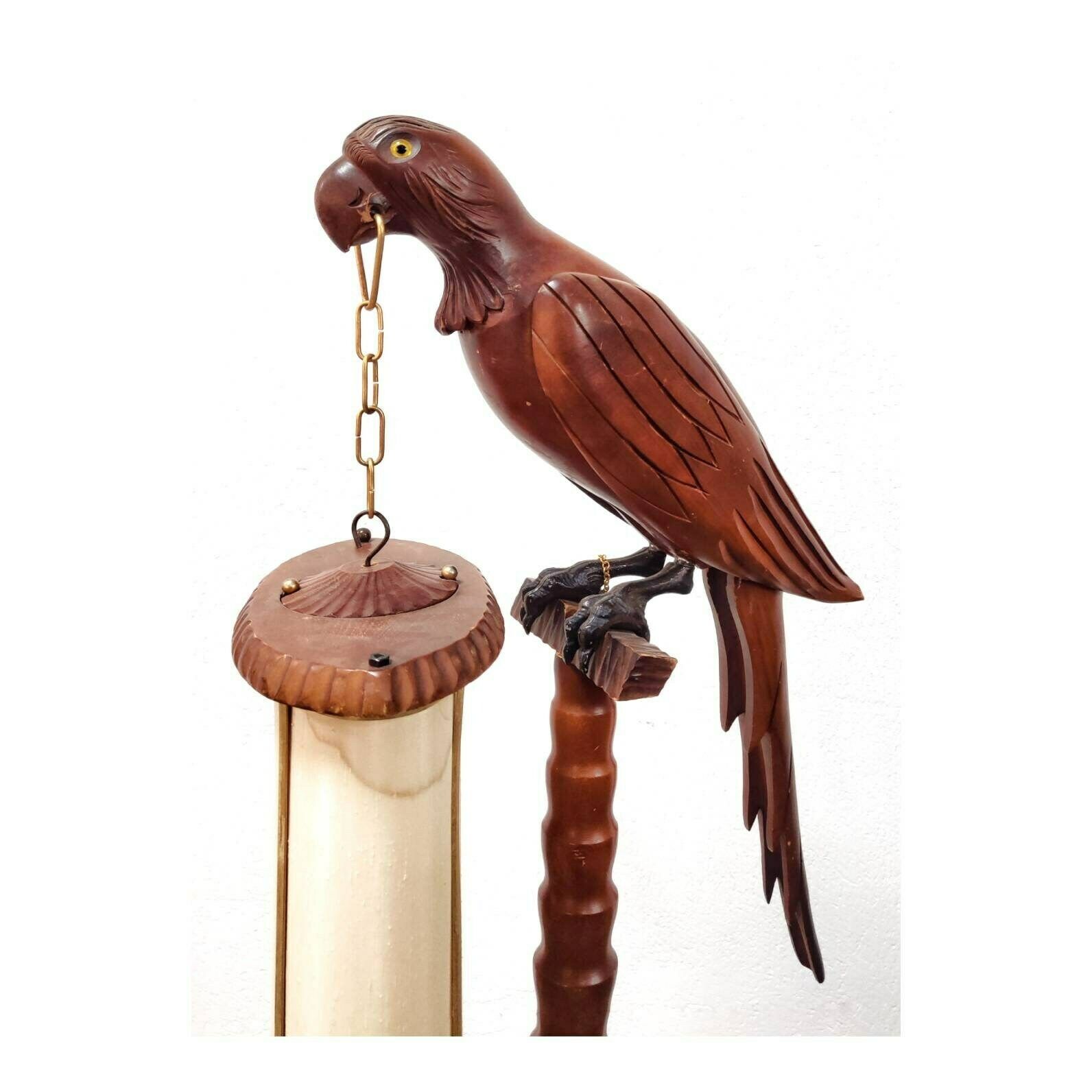 Very Rare Mid Century Modern Floor Lamp By Aldo Tura Shaped As Parrot // Parrot Floor Lamp // Made In Italy In 1950s photo for sale