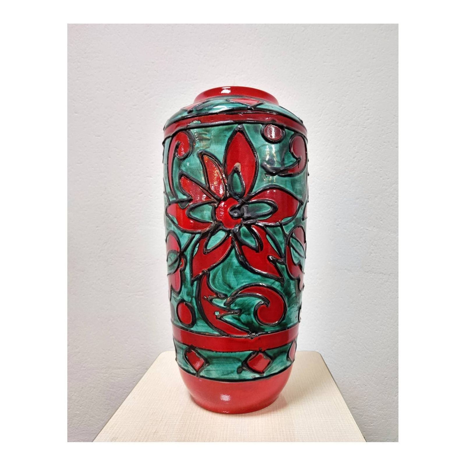 Extra Large And Very Rare Floor Vase By Scheurich // Mid Century Modern German Pottery Vase // Made In West Germany In 1960s