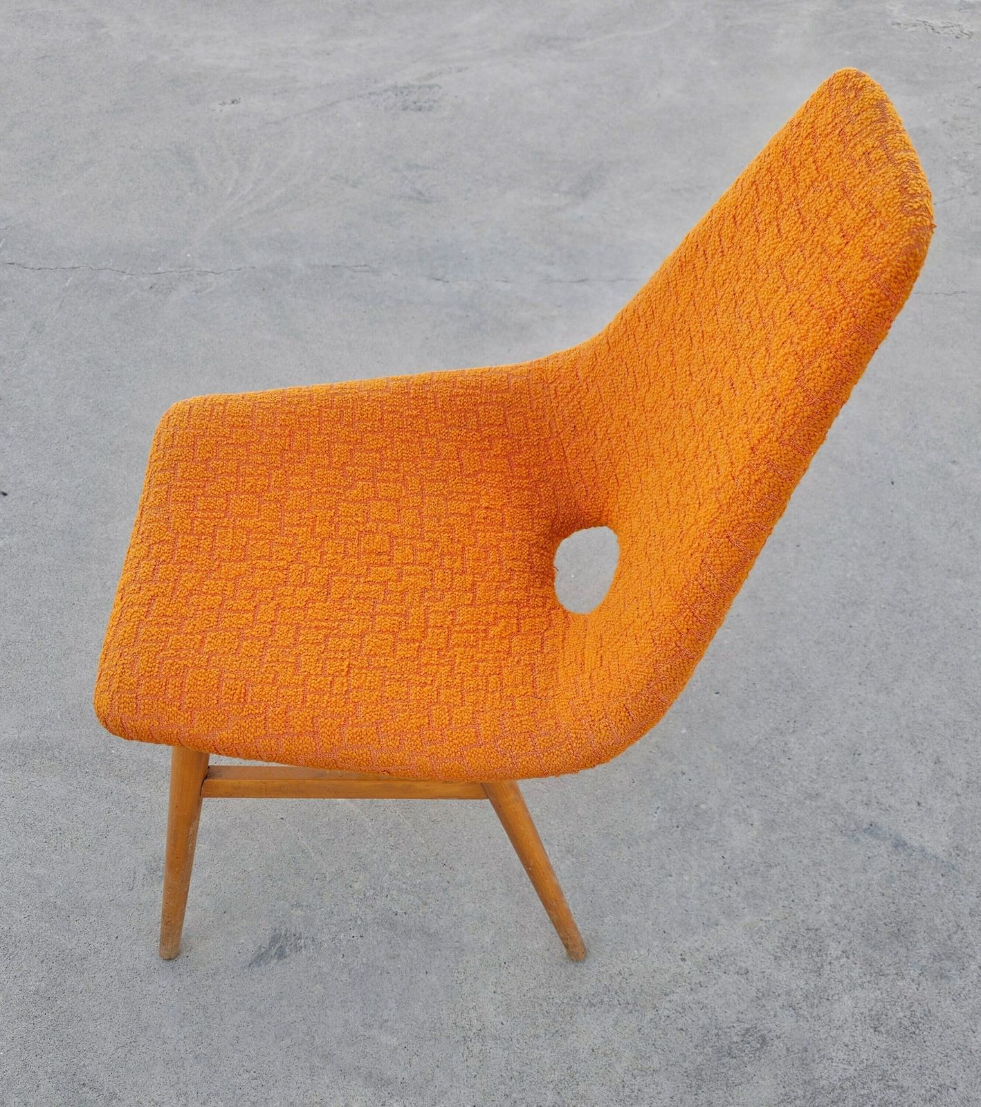 Pair Of Rare Mid Century Modern Lounge Chairs By Judit Burian With Original Fabric // Made In Hungary In 1959 photo vintage