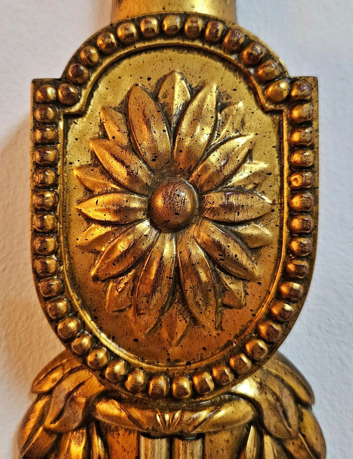 1 Of 5 Extra Large Sconces Done In Neoclassical Style // Gilt Resin Wall Sconces // Made In Belgium In 1970 photo furniture