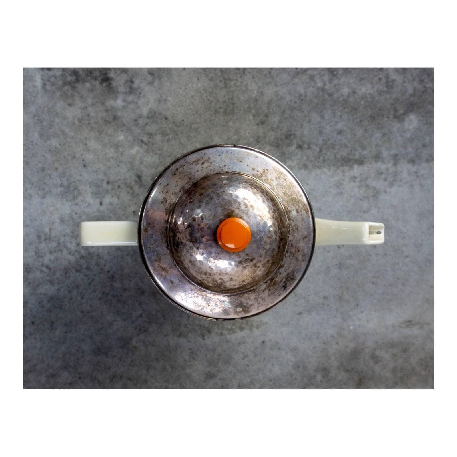 Art Deco Teapot By Bauscher Weiden In Hammered Silver Plated Brass Warmer By Wmf // Antique Teapot // Made In Germany In 1920s photo vinterior