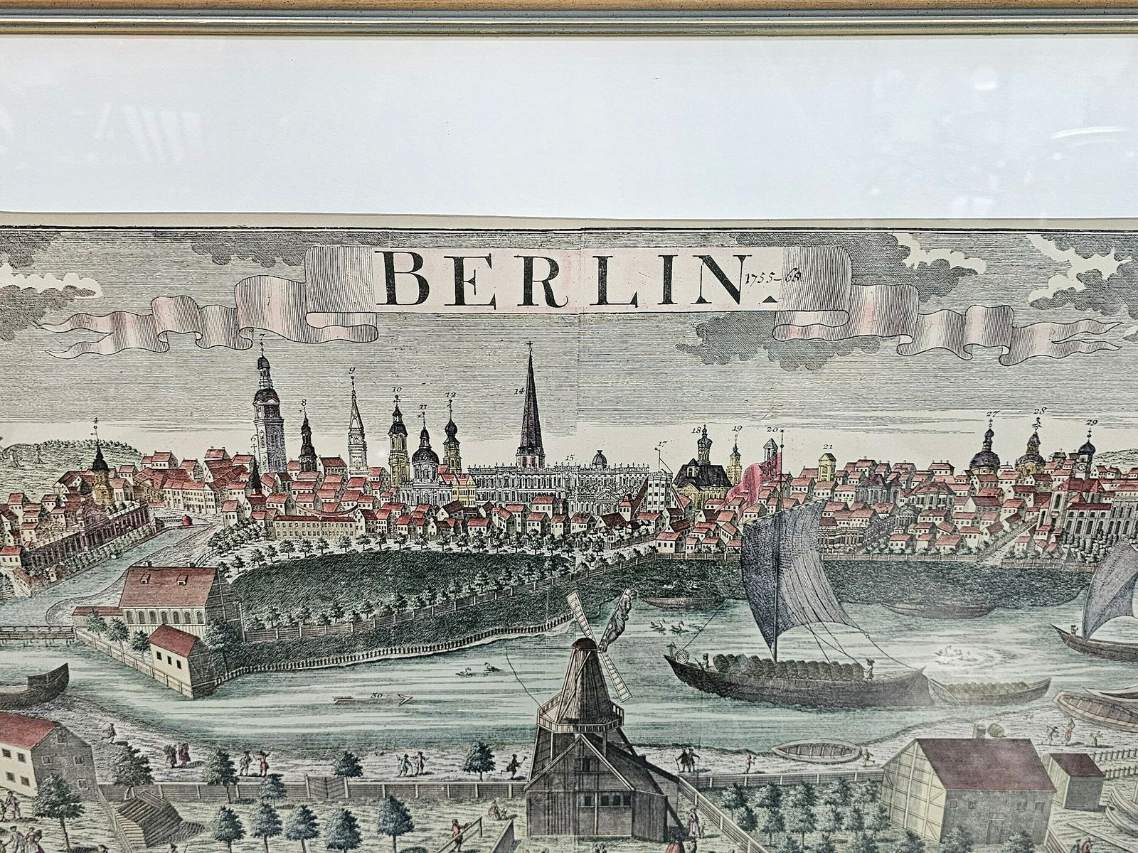 photo furniture Copper Print Of A Panoramic View Of Berlin And Spree River With With Description Of All Important Buildings, By Johann Friedrich Probst