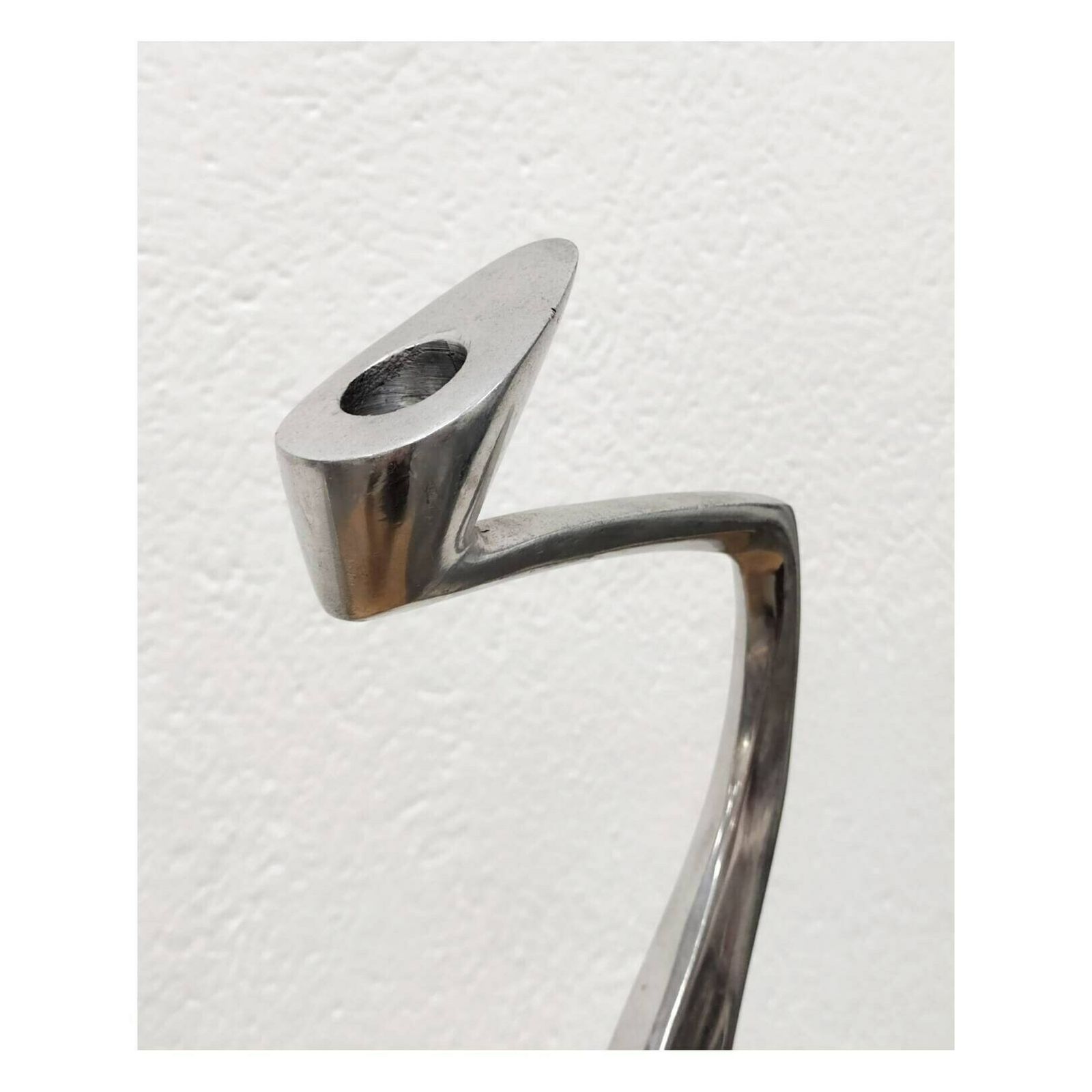 Pair Of Postmodernist Candlestick Holders In Aluminum By Matthew Hilton For Scp England // Swan Candle Holders // Made In England In 1987 photo Home Decor