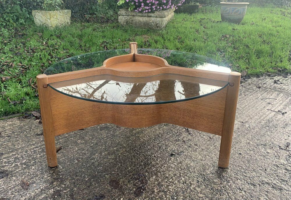 Modular Coffee Table In Thermoformed Wood And Glass From Nathan 1960s Set Of 4 photo for sale