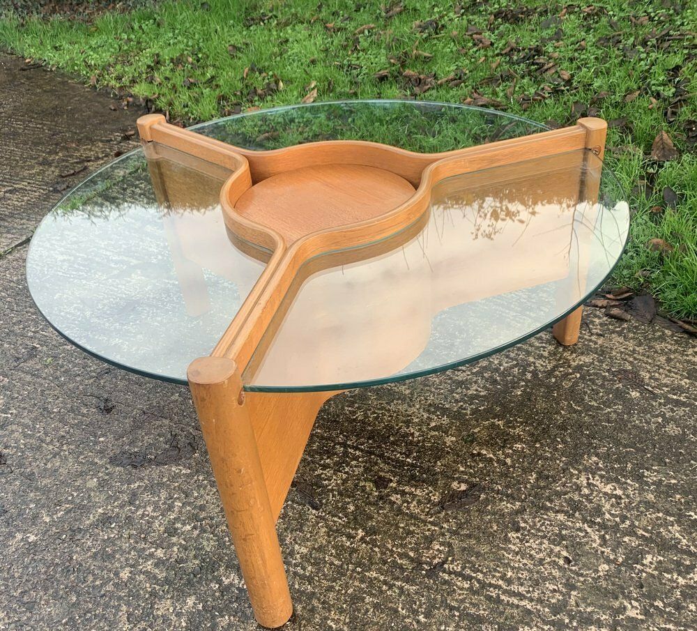 Modular Coffee Table In Thermoformed Wood And Glass From Nathan 1960s Set Of 4 photo Furniture