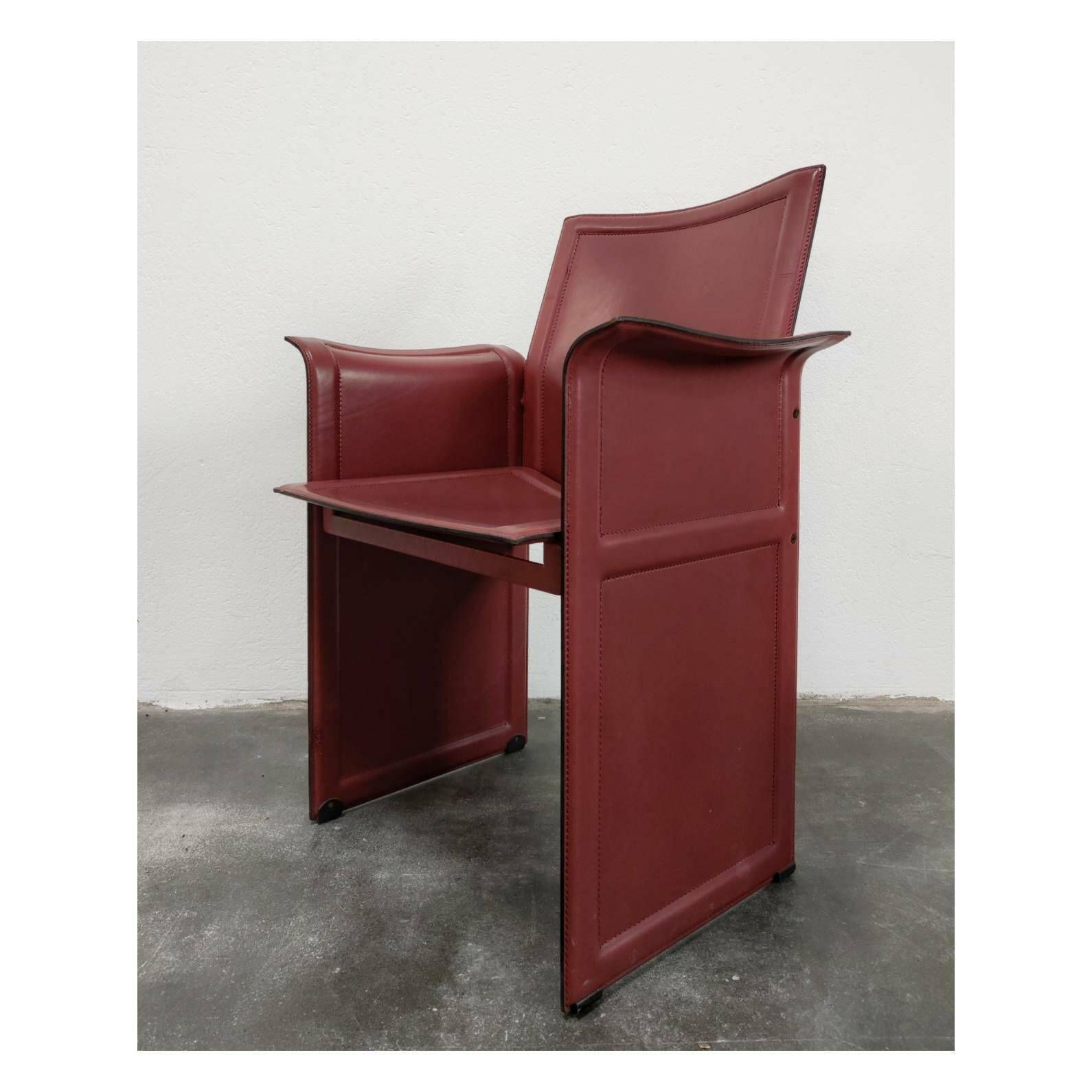 Set Of 4 Leather Dining Chairs By Tito Agnoli For Matteo Grassi // Korium Chair By Tito Agnoli // Korium Armchair // Made In Italy In 1979 photo furniture
