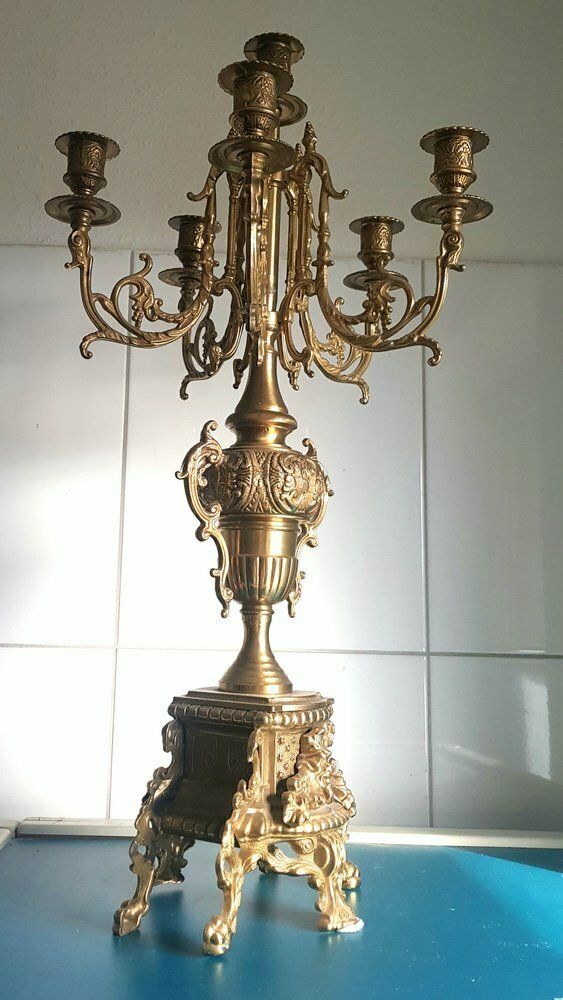Baroque Six Armed Candle Holder Made Of Brass photo 423.0