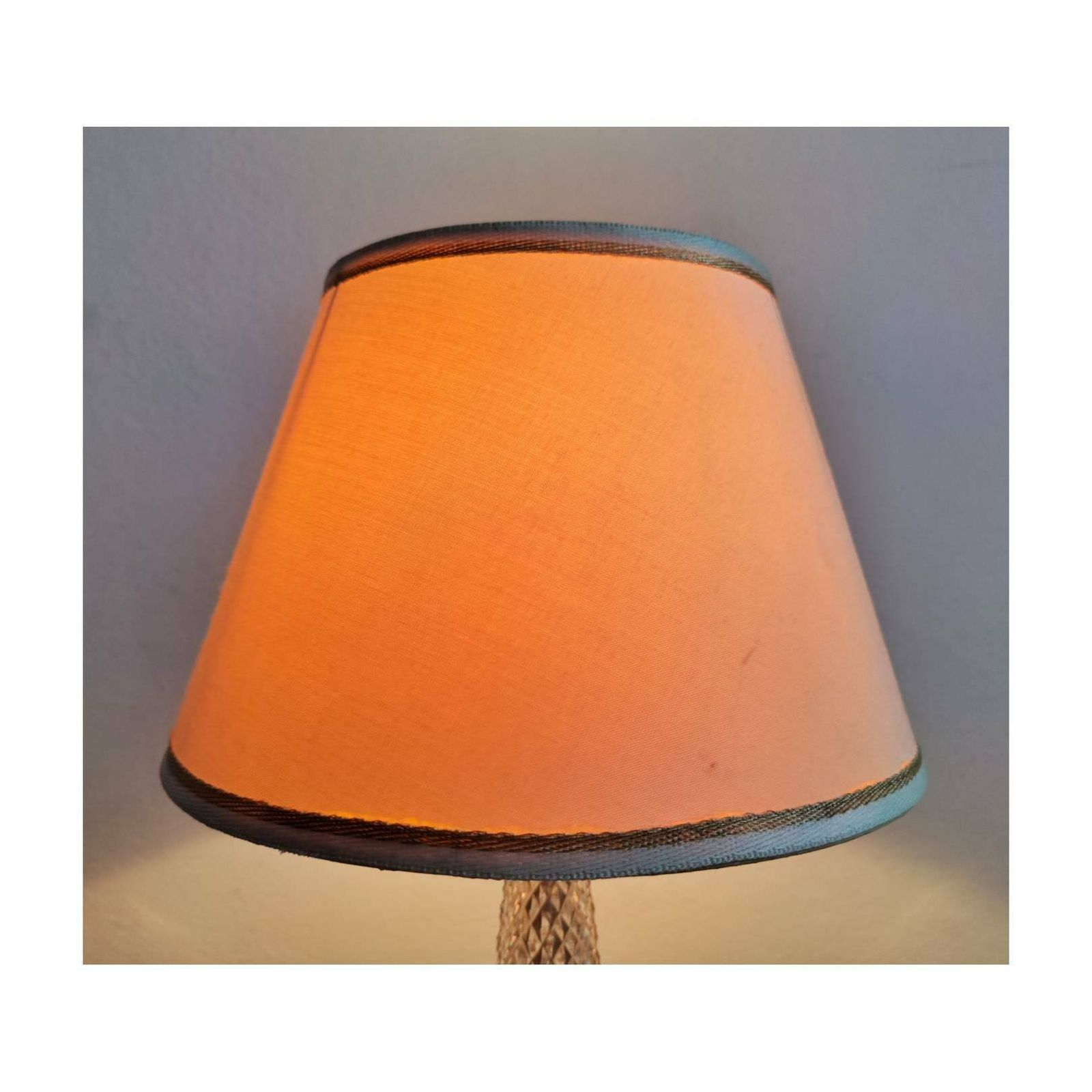 Gilt Bronze And Crystal Bedside Lamps // Diamond Point Crystal Lamps // Hollywood Regency Lamps // Made In Italy In 1950s photo vintage