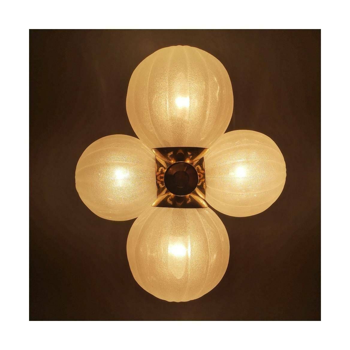 Golden 6 Arm Mid Century Modern Chandelier By Kaiser Leuchten // Golden Sputnik Chandelier // Made In Germany (1960s) photo vinterior