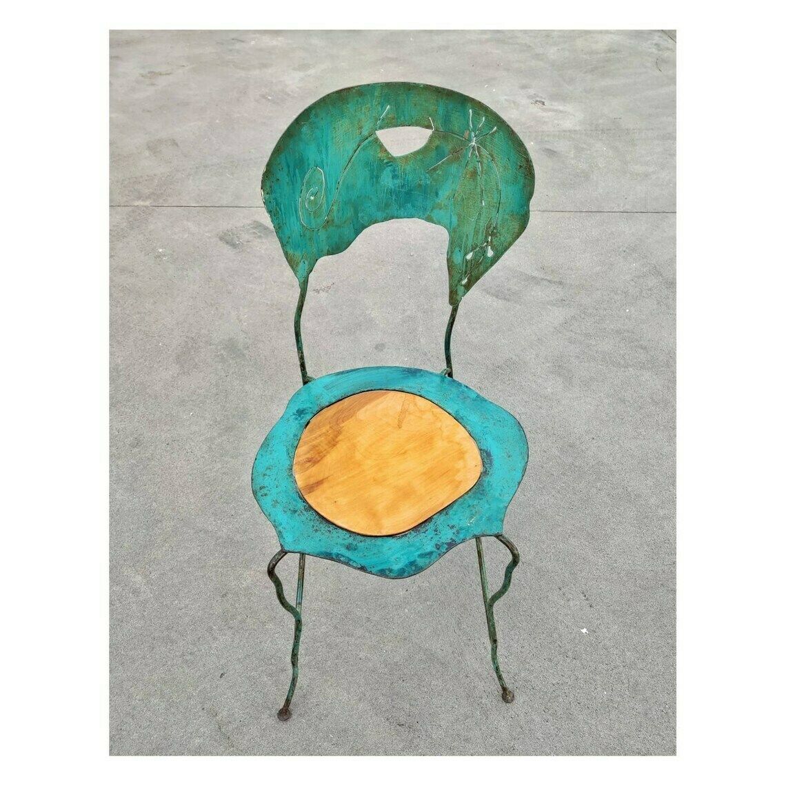 Pair Of Abstract Art Handmade Chairs By Bohuslav Horak// Postmodern Sculptural Chairs // Made In Czechoslovakia In 1980s photo vinterior