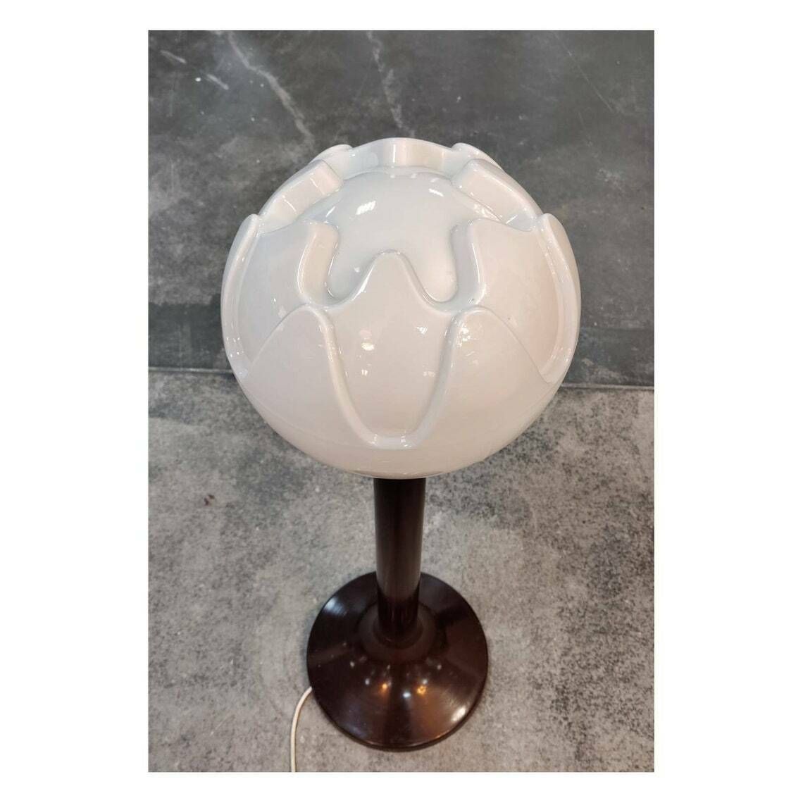 Vintage Artichoke Shaped Floor Lamp // Metal And Opaline Glass Floor Lamp // Artichoke Lamp // Made In Germany In 1970s