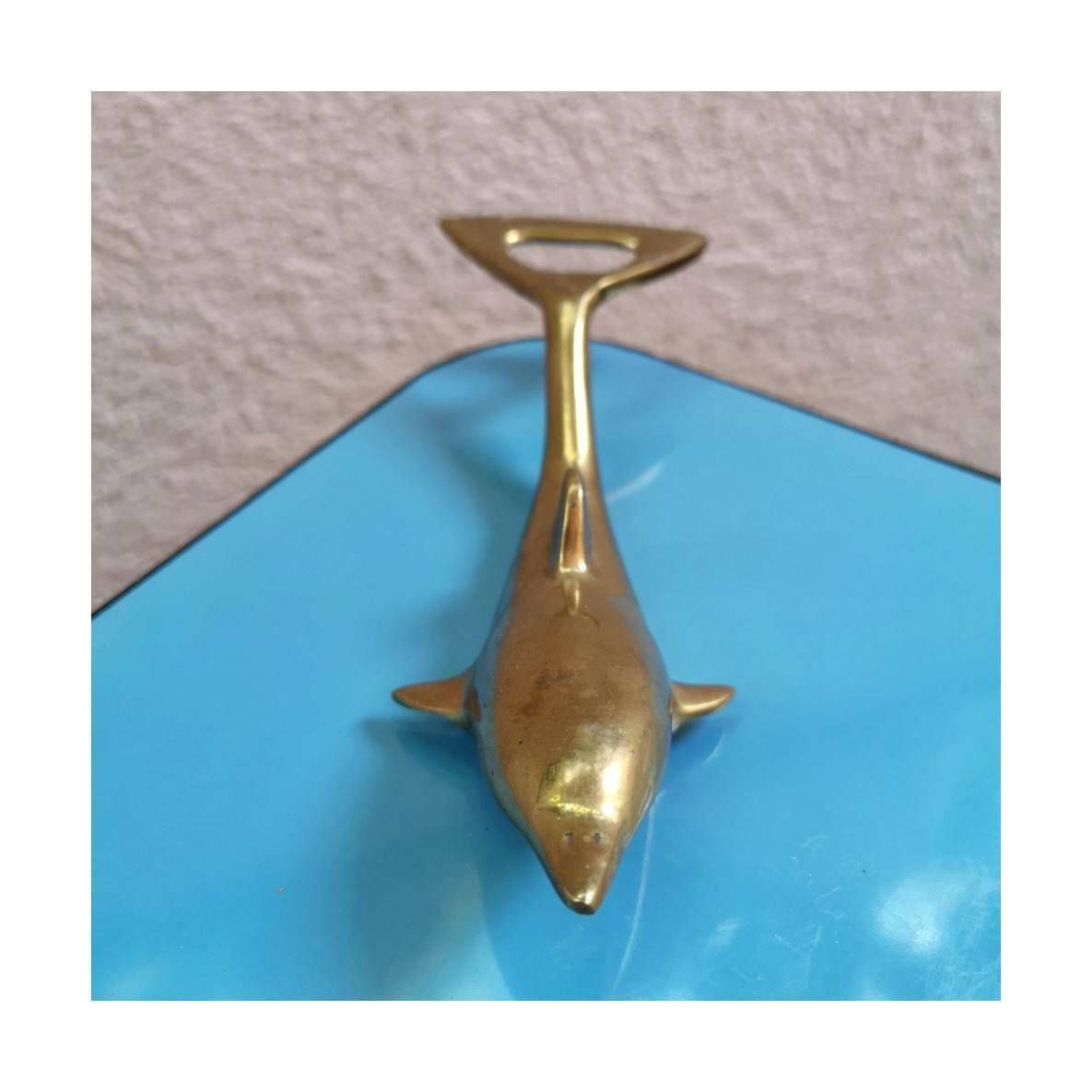 Mid Century Modern Brass Bottle Opener // Dolphin Botrle Opener // Brass Dolphin Figurine // Made In Italy In 1960s photo furniture