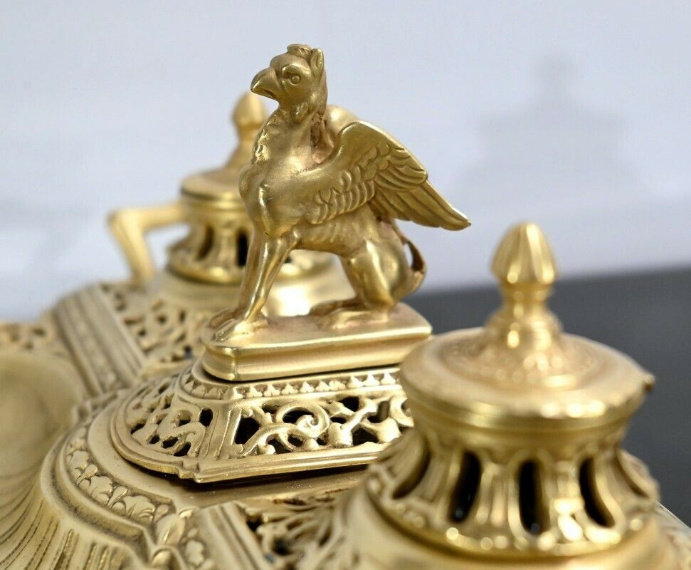 photo for sale Gilt Bronze Inkwell – Late 19th Century