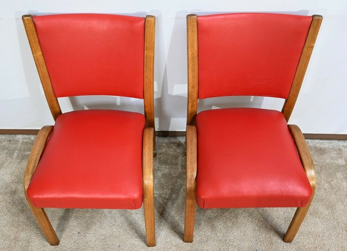 Pair Of “Bow Wood” Chairs, Signed H.Steiner – 1950 photo Furniture