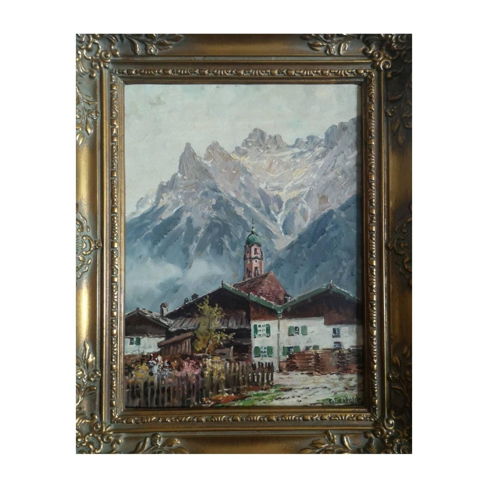 Painting By Carl Bertold // Swiss Artist Painting // Dusseldorf School Painter // Swiss Countryside Painting // Oil On Canvas