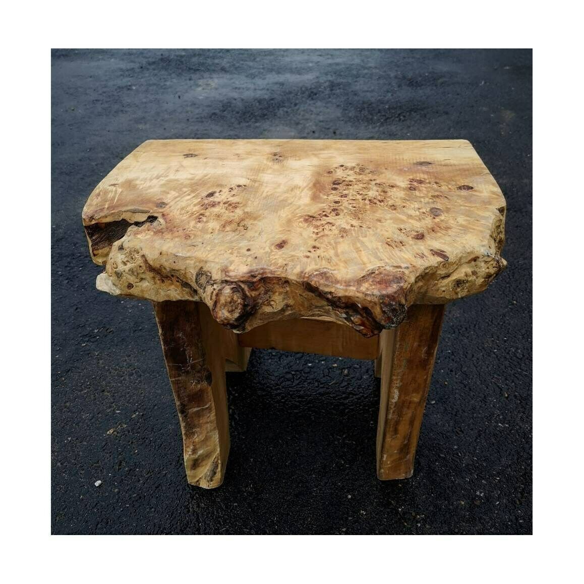 Pair Of Garden Stools In Burlwood // Barn Stools Made Of Solid Wood // Organic Stool // Raw Design Stool // Patio Stool // Raw Look Stool photo furniture